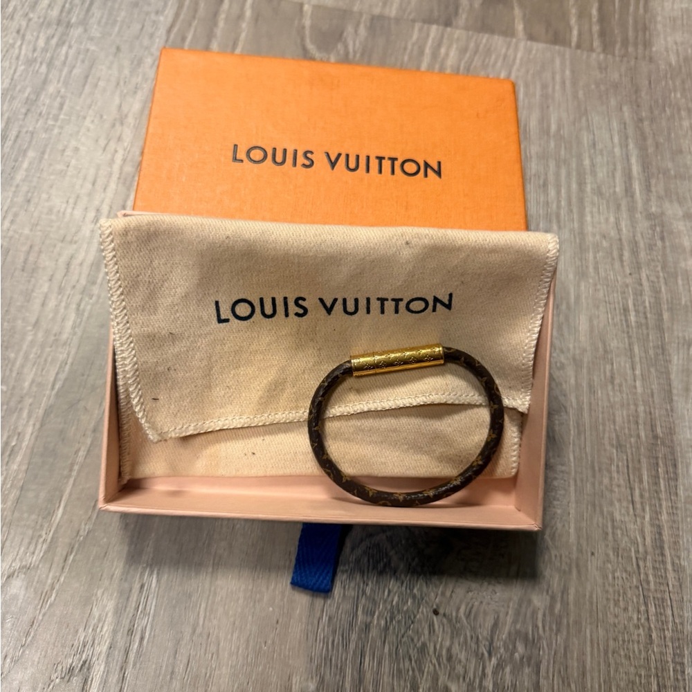 Louis Vuitton Gold and Black Monogram Bracelet